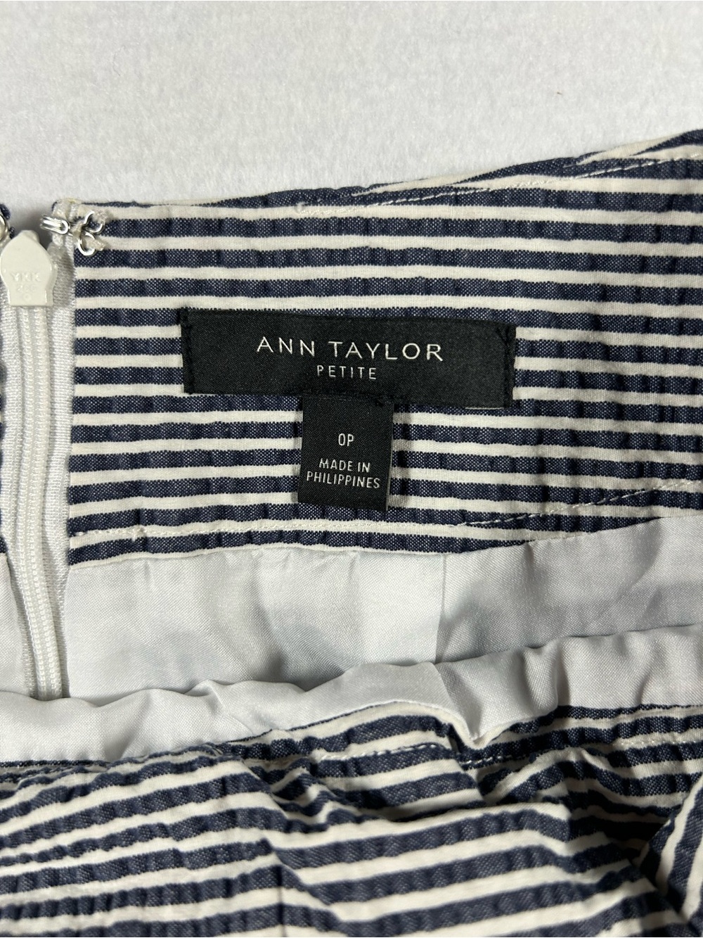 Ann Taylor Striped Tie-Waist Midi Skirt in Gray - Picture 4 of 9